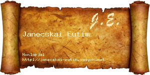 Janecskai Eutim névjegykártya